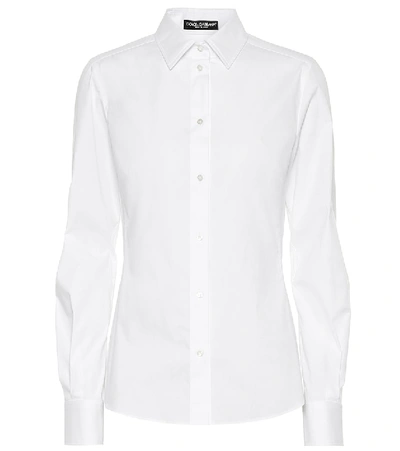 Dolce & Gabbana 弹力棉质衬衫 In White