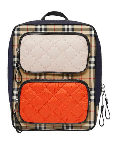 Burberry Girl's Remi Check Contrast Trim Backpack In Multi