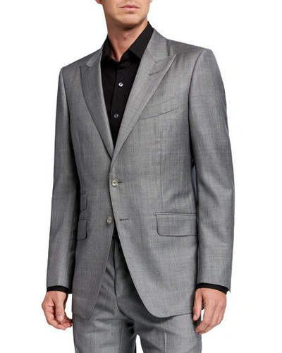 Tom Ford Men's O'connor Sharkskin Wool Two-piece Suit In Grey