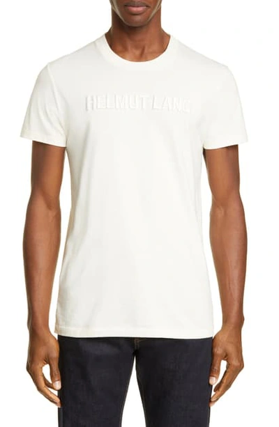 Helmut Lang Logo-embroidered Cotton-jersey T-shirt In Pearl
