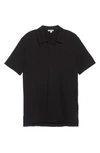 James Perse Slim Fit Sueded Jersey Polo In Black