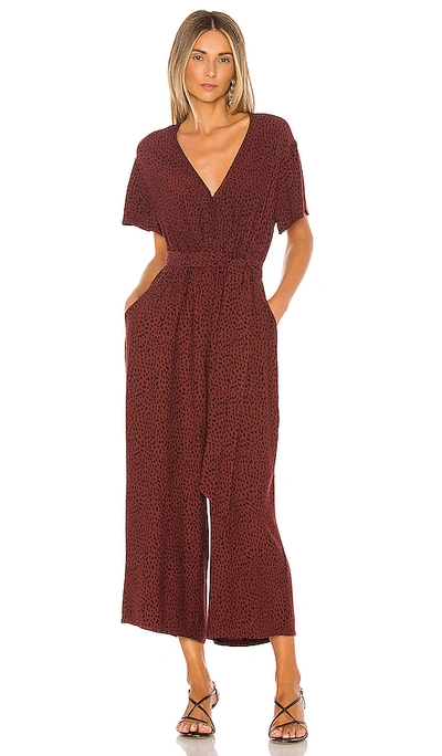 Rails Jet Spotted Crop Wide Leg Jumpsuit In Rust Spotted