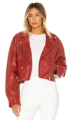 Lamarque Women's Donna Leather Jacket In Ruby