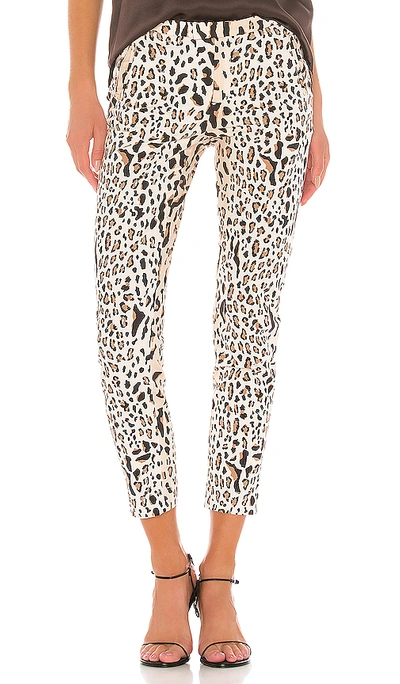 Atm Anthony Thomas Melillo Leopard Print Cotton Slim Pant In Brown. In Camel & Black Combo