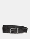 Coach Harness Buckle Reversible Belt, 25mm In Ni/black Charcoal