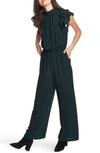 1.state V-neck Flutter-sleeve Jumpsuit In Deep Forest