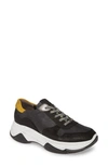 Paul Green Blend Lace-up Sneaker In Black Iron Combo