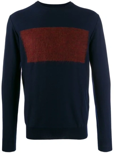 Etro Block Colour Knit Sweater In Blue