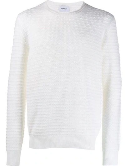 Dondup Ribbed Knit Sweater In White