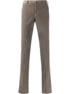 Incotex Straight Leg Corduroy Trousers In Brown