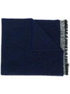 Zanone Herringbone Scarf In Blue