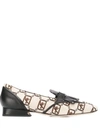 Alberta Ferretti Alberta Ferreti Logo Moccasin In Neutrals