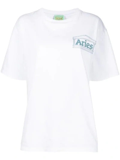 Aries Printed Logo T-shirt In White
