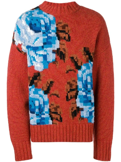 Ami Alexandre Mattiussi Wool Oversize Sweater In Orange