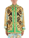 Versace Baroque Print Button-up Silk Shirt In Multicolor