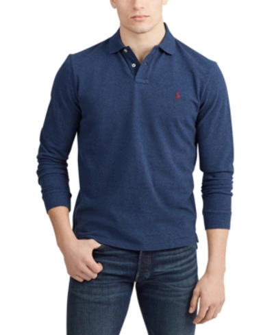 Polo Ralph Lauren Men's Classic Fit Long Sleeve Mesh Polo In Monroe Blue Heather