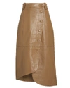 GANNI Lamb Leather Wrap Skirt,060035509114