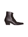 SAINT LAURENT SUSAN LACED ANKLE BOOTS IN LEATHER,11055222