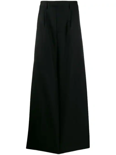 Bottega Veneta Men's Wide-leg Lightweight Wool Pants In Black