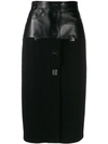 CHRISTOPHER KANE RIBBED JERSEY LEATHER SKIRT