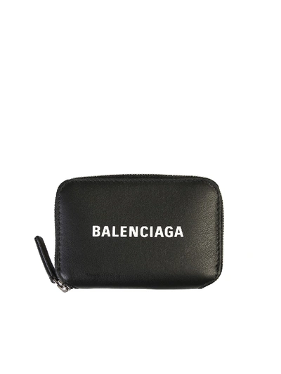 Balenciaga Branded Wallet In Black
