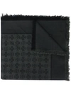 Tory Burch Jacquard Silk-wool Motif Scarf In Black