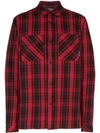 Marcelo Burlon County Of Milan Double Cargo Pocket Checked Shirt In Red