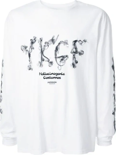 Yoshiokubo Kemuri Long Sleeve T-shirt In White