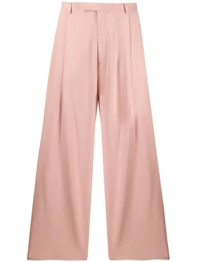 Gucci Vintage Silk & Viscose Flared Trousers In 5718 Salmon