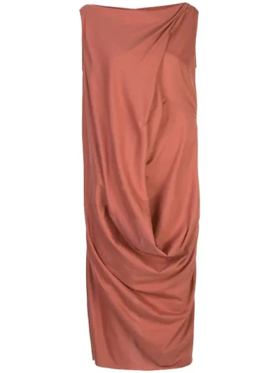 Rick Owens Ellipse Midi Dress In 13 Burnt Pink