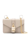Chloé Aby Chain Mini Leather Shoulder Bag In Neutrals
