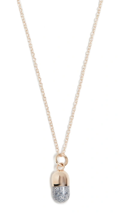 Alison Lou 14k Pill Charm Necklace In Yellow Gold