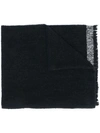 Zanone Herringbone Scarf In Black