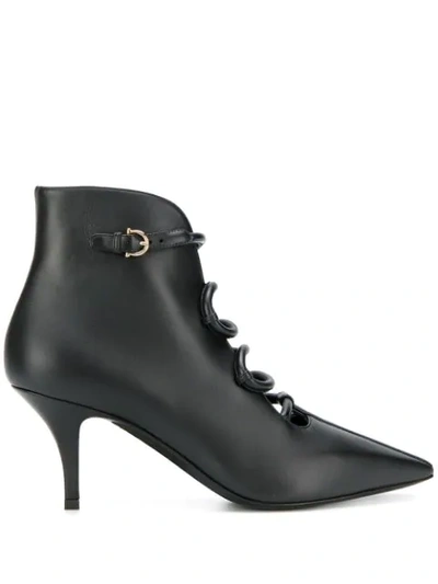Ferragamo Ciconia Black Leather Ankle Boots