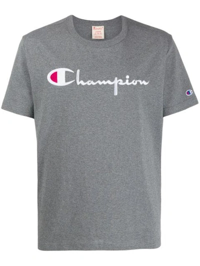 Champion Embroidered Logo T-shirt In Grey