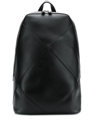 Bottega Veneta Maxi Intreccio Leather Backpack In Black