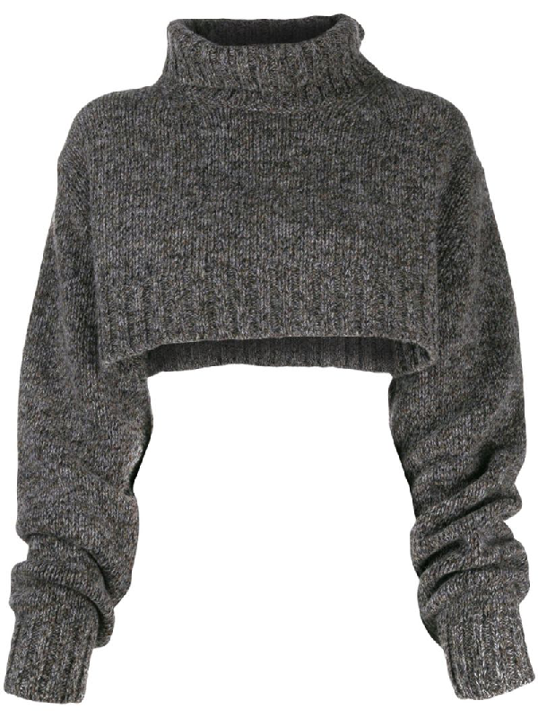 extreme cropped roll neck jumper