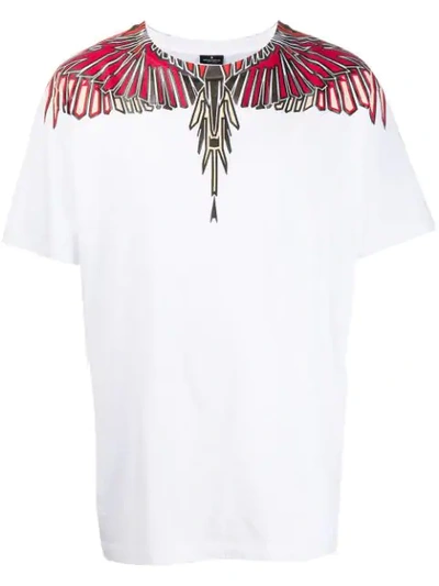 Marcelo Burlon County Of Milan Wings Print Round Neck T-shirt In White