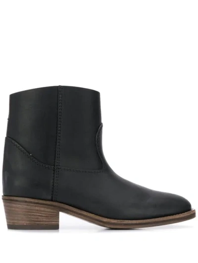 Forte Forte Round Toe Ankle Boots In Black