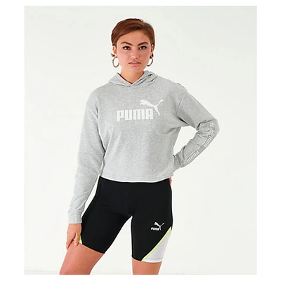 Puma Women's Amplified Crop Hoodie In Grey