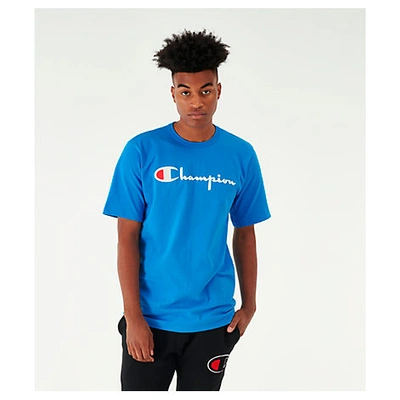 Champion Men's Flocked T-shirt In Blue