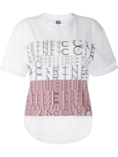 Adidas By Stella Mccartney Logo-print Cotton-blend T-shirt In White