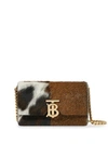 BURBERRY MINI CALF HAIR AND LEATHER SHOULDER BAG