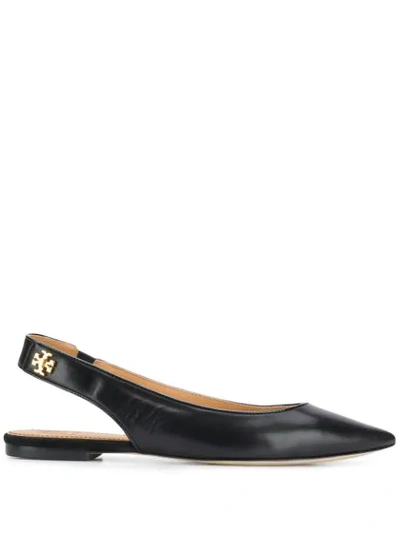 Tory Burch Kira Slingback Ballerina Shoes In Black