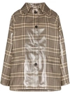 KASSL POINT-COLLAR COATED CHECK COAT