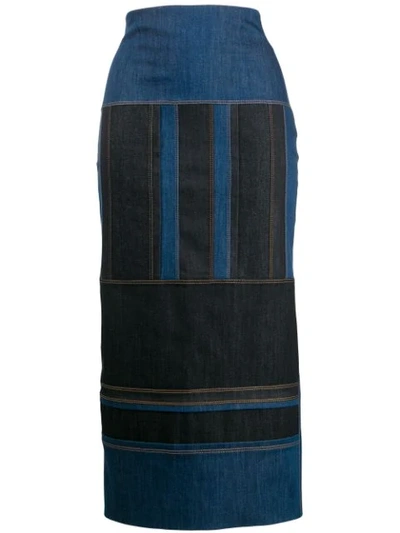 No Ka'oi Pencil Midi Skirt In Blue