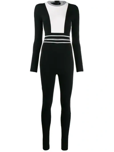 No Ka'oi Intrigue Stretch Nylon Jumpsuit In Black,white
