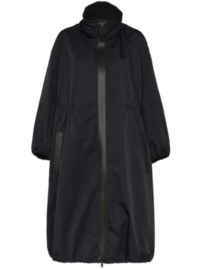 Bottega Veneta Zipped Oversize Coat In Black
