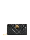 VERSACE QUILTED PATENT LEATHER WALLET