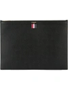 Thom Browne Signature Loop Tab Pebbled Clutch In Black